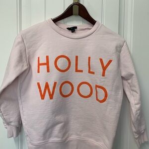 Hollywood Pink Sweatshirt with Orange Lettering